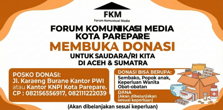 FKM Parepare Buka Posko Donasi untuk Korban Bencana Sumatra–Aceh