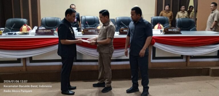 DPRD  Parepare Resmi Serahkan Draft Akhir Ranperda Pembentukan dan Susunan Perangkat Daerah