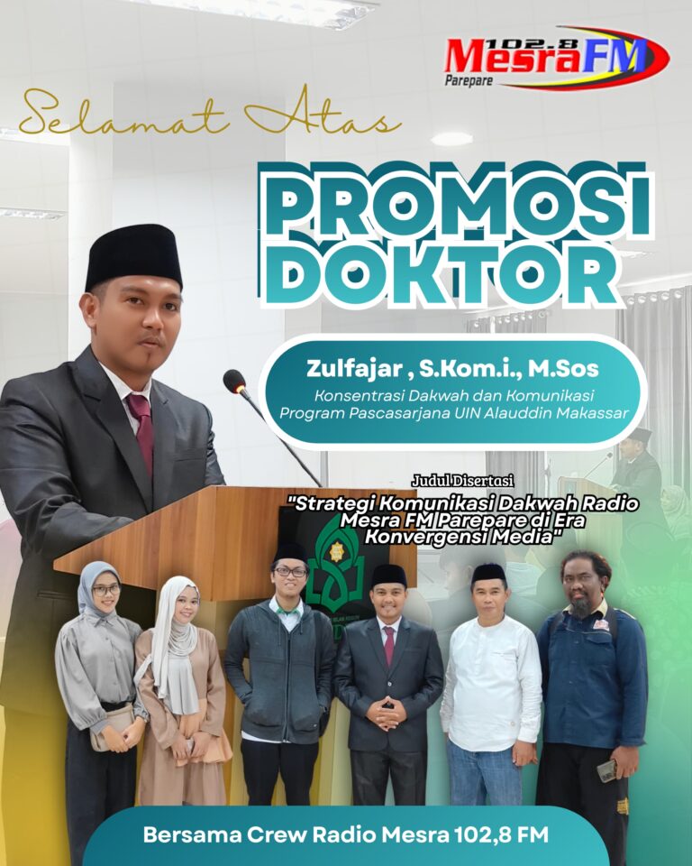 Sidang Kandidat Doktor, Ketua KPK Parepare Ulas Strategi Dakwah Radio Mesra 