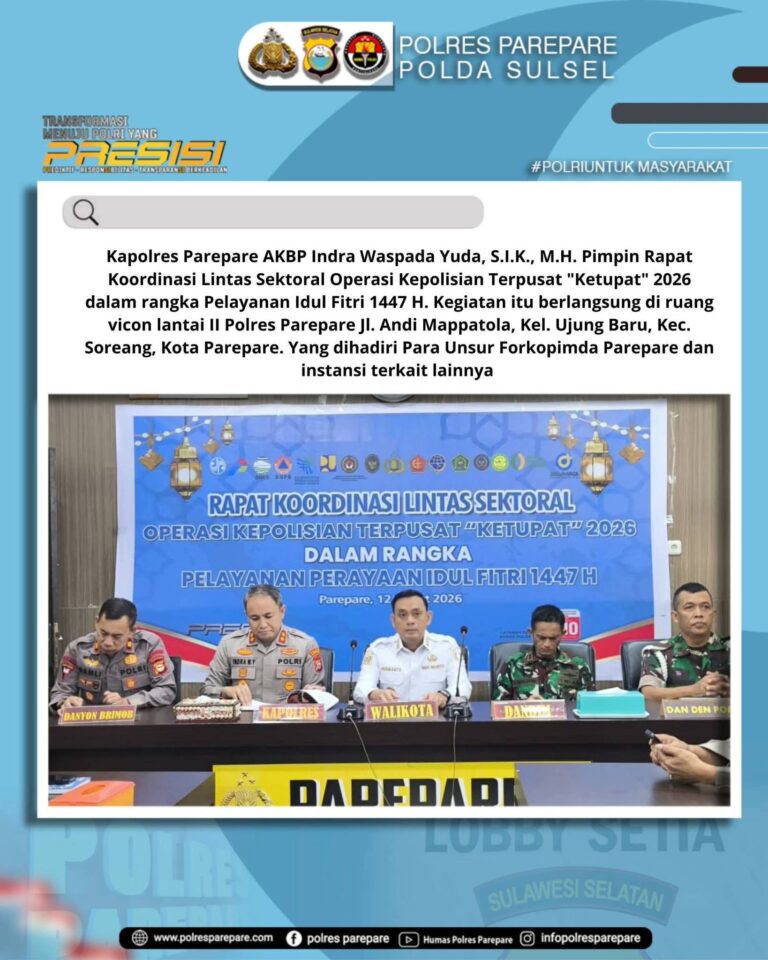 150 Personel TNI-Polri Disiagakan Amankan Arus Mudik Lebaran di Parepare