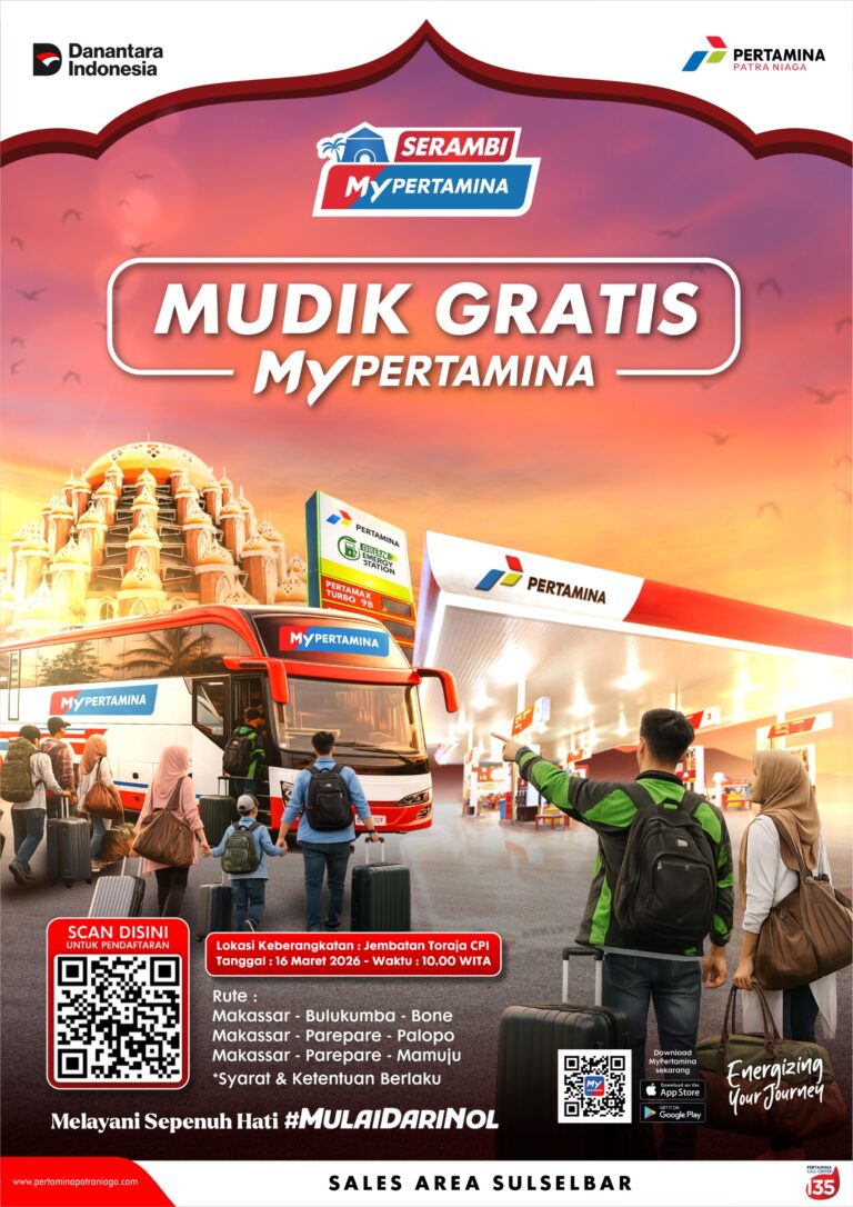Pertamina Patra Niaga Regional Sulawesi Gelar Program Mudik Gratis MyPertamina bagi Masyarakat Sulsel