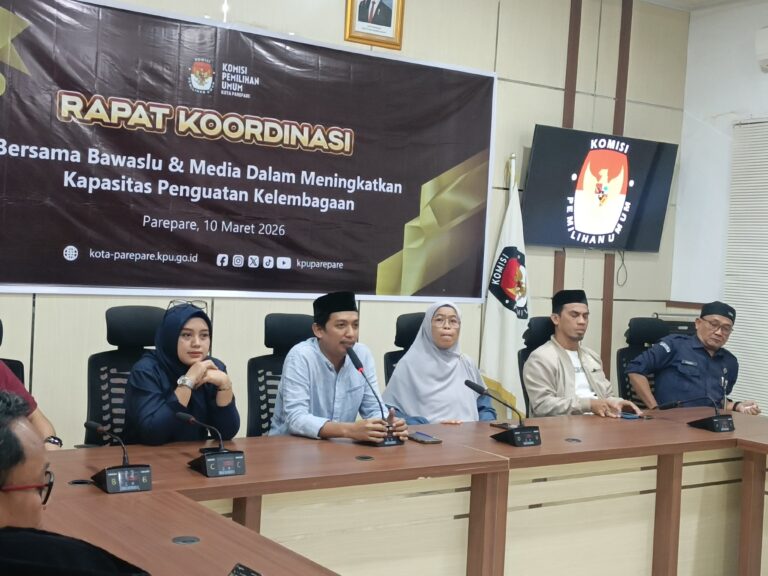 KPU Parepare Gelar Rakor bersama Bawaslu dan media Tingkatkan Kapasitas Serta Penguatan Kelembagaan Penyelenggara Pemilu