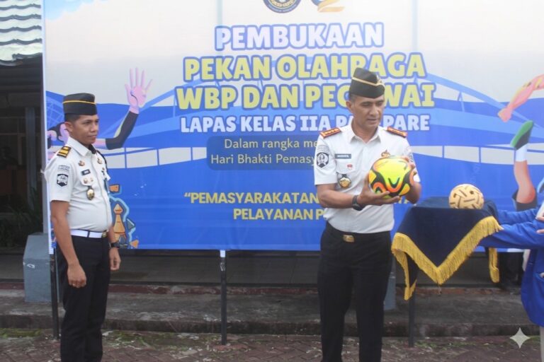 Semarak Hari Bhakti Pemasyarakatan ke-62, Lapas Parepare Gelar Upacara Pembukaan Pekan Olahraga