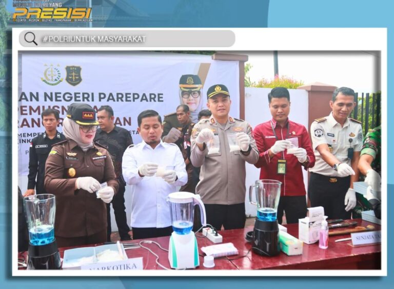 Kajari Parepare Musnahkan 703,7 Gram Narkotika Jenis Sabu Maupun Sintetis