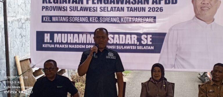 Kawal Pembangunan, Ketua Fraksi Nasdem Sulsel Ajak Warga Parepare Laporkan Proyek yang Tak Sesuai Prosedur