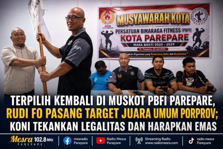 Terpilih Kembali di Muskot PBFI Parepare, Rudi Fo Pasang Target Juara Umum Porprov; KONI Tekankan Legalitas dan Harapkan Emas
