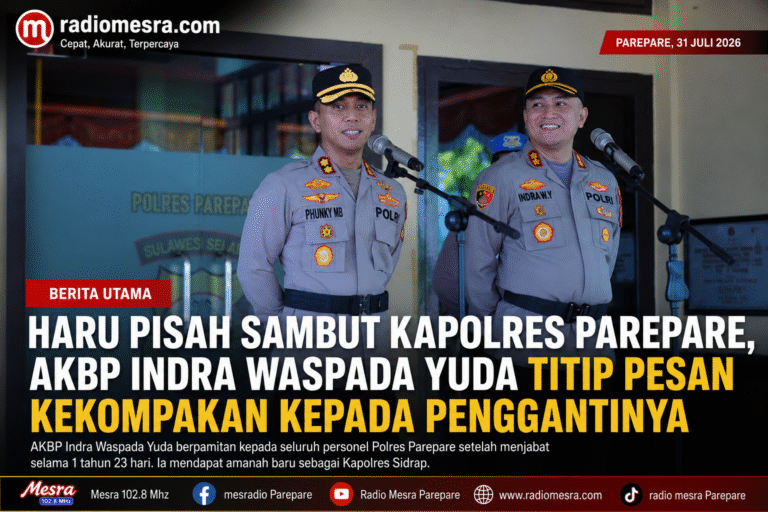 Haru Pisah Sambut Kapolres Parepare, AKBP Indra Waspada Yuda Titip Pesan