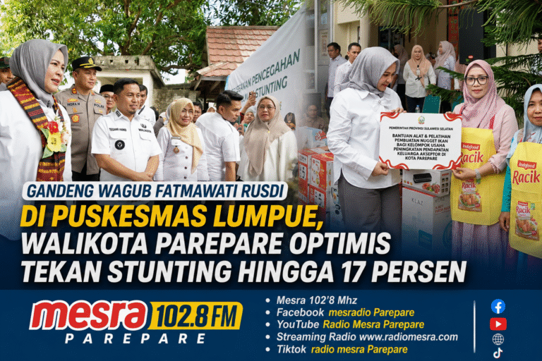 Gandeng Wagub Fatmawati Rusdi di Puskesmas Lumpue,  Walikota Parepare Optimis Tekan Stunting Hingga 17 Persen