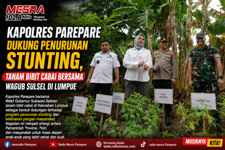 Kapolres Parepare Dukung Penurunan Stunting, Tanam Bibit Cabai Bersama Wagub Sulsel di Lumpue