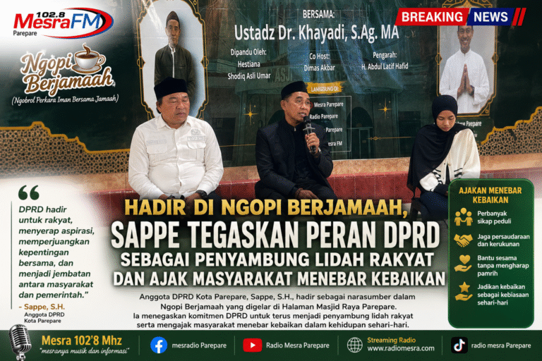 Hadir di Ngopi Berjamaah, Sappe Tegaskan Peran DPRD Sebagai Penyambung Lidah Rakyat dan Ajak Masyarakat Menebar Kebaikan