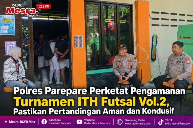 Polres Parepare Perketat Pengamanan Turnamen ITH Futsal Vol.2, Pastikan Pertandingan Aman dan Kondusif