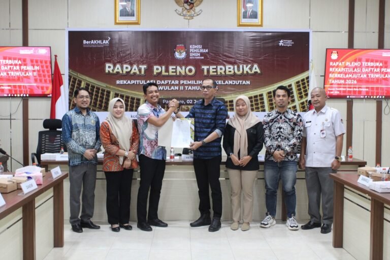 KPU Kota Parepare Tetapkan Rekapitulasi Daftar Pemilih Berkelanjutan Triwulan II Tahun 2026