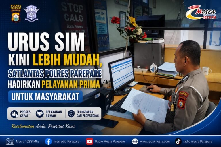 Urus SIM Kini Lebih Mudah, Satlantas Polres Parepare Hadirkan Pelayanan Prima untuk Masyarakat