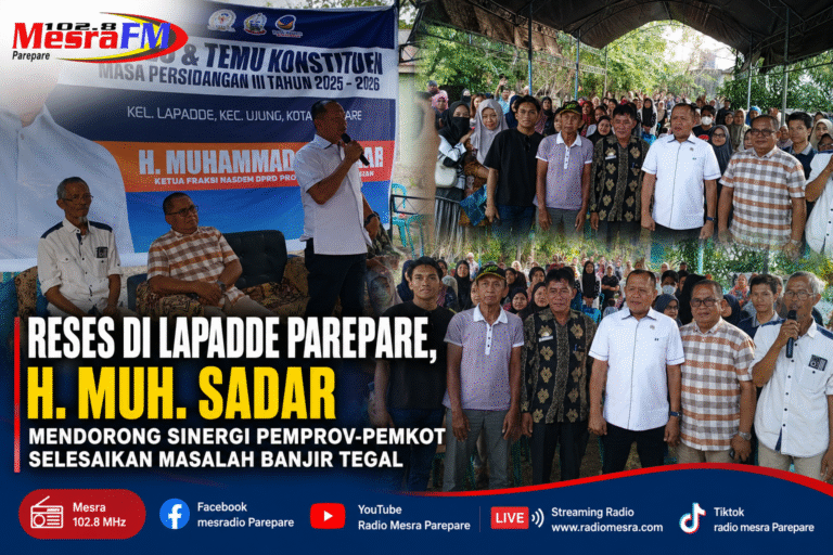 Reses di Lapadde Parepare, H. Muh. Sadar Mendorong Sinergi Pemprov-Pemkot Selesaikan Masalah Banjir Tegal