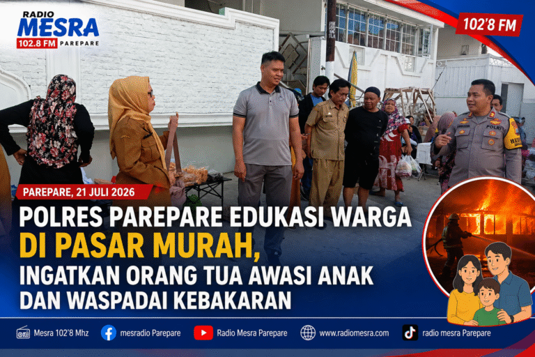 Polres Parepare Edukasi Warga di Pasar Murah, Ingatkan Orang Tua Awasi Anak dan Waspadai Kebakaran