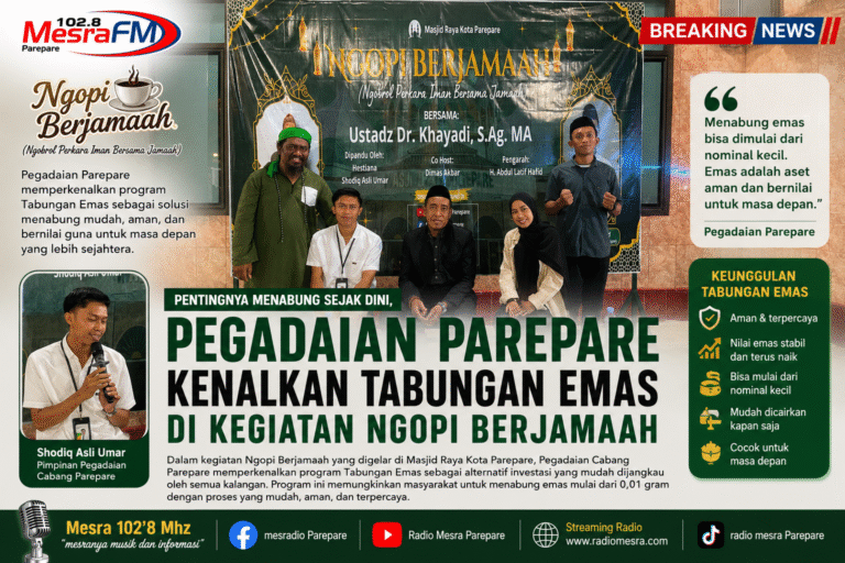Pentingnya Menabung Sejak Dini, Pegadaian Parepare Kenalkan Tabungan Emas di Kegiatan Ngopi Berjamaah