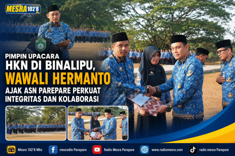Pimpin Upacara HKN di Binalipu, Wawali Hermanto Ajak ASN Parepare Perkuat Integritas dan Kolaborasi