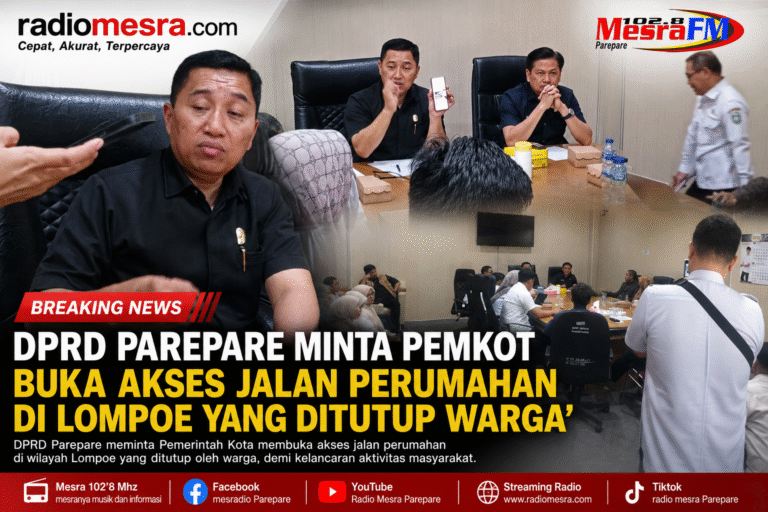 DPRD Parepare Minta Pemkot Buka Akses Jalan Perumahan di Lompoe yang Ditutup Warga