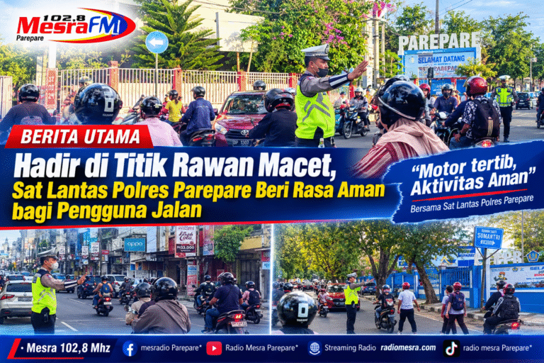 Hadir di Titik Rawan Macet, Sat Lantas Polres Parepare Beri Rasa Aman bagi Pengguna Jalan