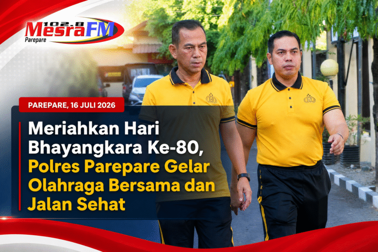 Jaga Kebugaran di Tengah Kesibukan, Personel Polres Parepare Kompak Olahraga Jalan Kaki Bersama