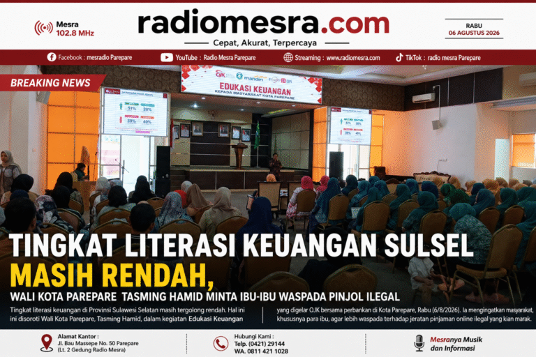 Tingkat Literasi Keuangan Sulsel Masih Rendah, Wali Kota Parepare Tasming Hamid Minta Ibu-Ibu Waspada Pinjol Ilegal