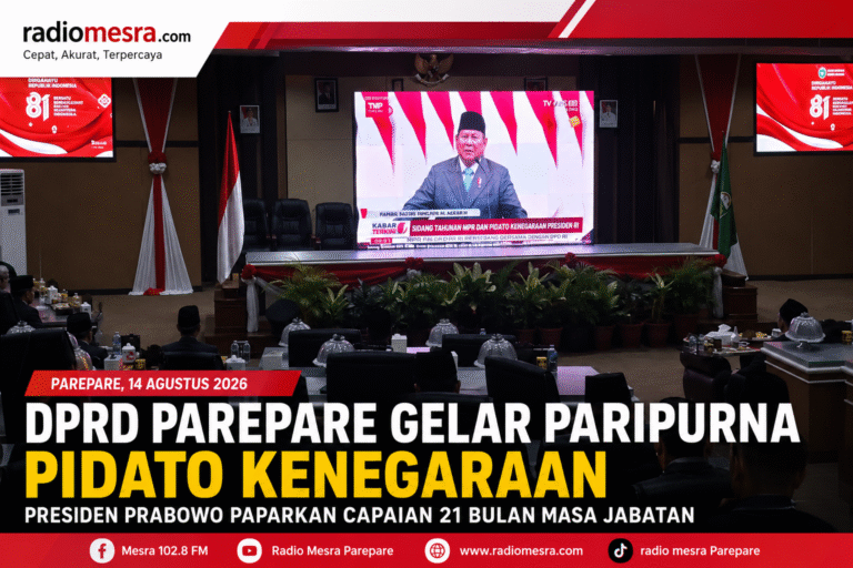 DPRD Parepare Gelar Paripurna khusus Pidato Kenegaraan, Presiden Prabowo Paparkan Capaian 21 Bulan Masa Jabatan