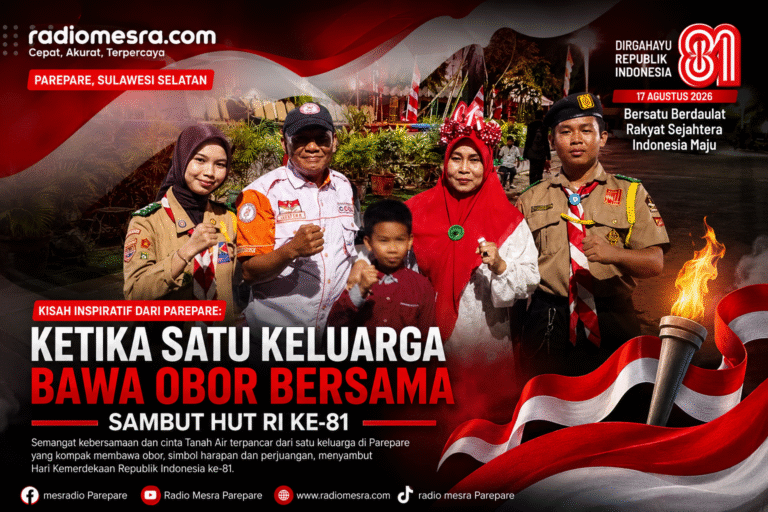 Kisah Inspiratif dari Parepare: Ketika Satu Keluarga Bawa Obor Bersama Sambut HUT RI ke-81 