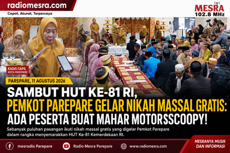 Sambut HUT Ke-81 RI, Pemkot Parepare Gelar Nikah Massal Gratis: Ada Peserta Buat Mahar Motor Scoopy!