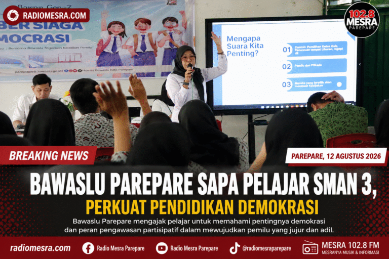 Bawaslu Parepare Sapa Pelajar SMAN 3, Perkuat Pendidikan Demokrasi dan Pengawasan Partisipatif*