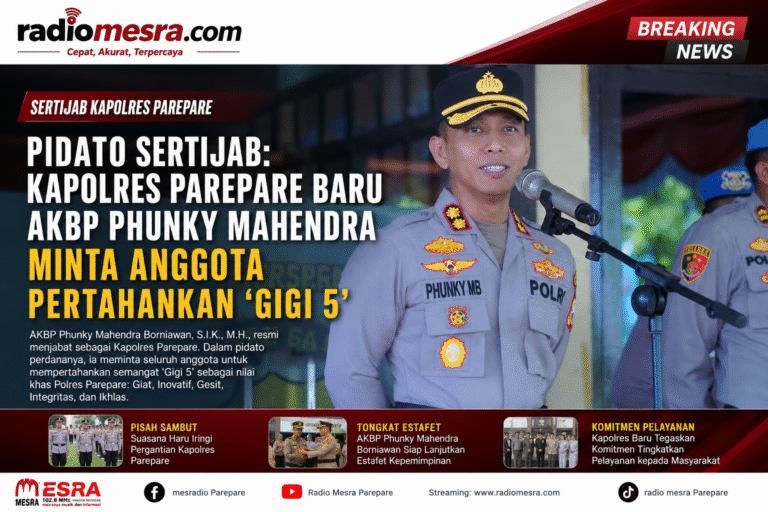 Kapolres Parepare Baru AKBP Phunky Mahendra Minta Anggota Pertahankan ‘Gigi 5’