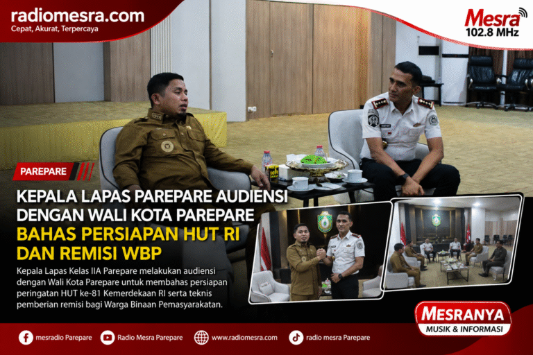 Kepala Lapas Parepare Audiensi dengan Wali Kota Parepare Bahas Persiapan HUT RI dan Remisi WBP
