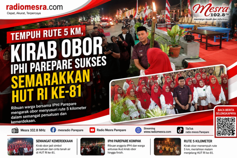 Tempuh Rute 5 Km, Kirab Obor IPHI Parepare Sukses Semarakkan HUT RI ke-81
