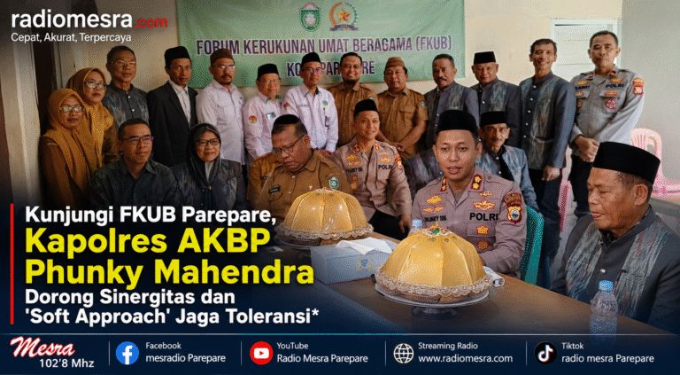 Kunjungi FKUB Parepare, Kapolres AKBP Phunky Mahendra Dorong Sinergitas dan ‘Soft Approach’ Jaga Toleransi*
