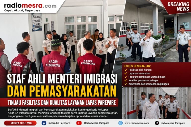 Staf Ahli Menteri Imigrasi dan Pemasyarakatan Tinjau Fasilitas dan Kualitas Layanan Lapas Parepare
