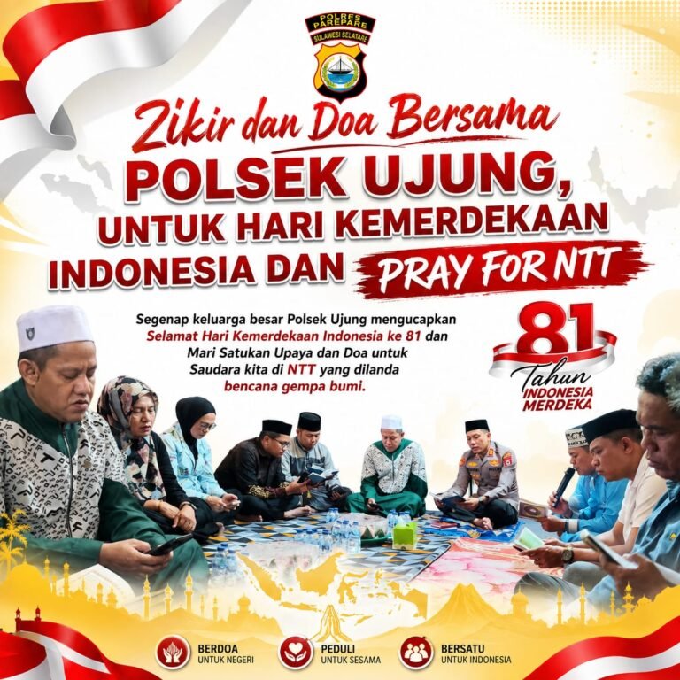 Zikir Bersama Polsek Ujung, Doakan Keselamatan Bangsa Jelang Hari Kemerdekaan Indonesia