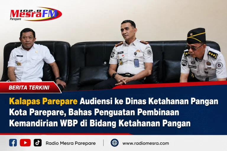 Kalapas Parepare Audiensi ke Dinas Ketahanan Pangan Kota Parepare, Bahas Penguatan Pembinaan Kemandirian WBP di Bidang Ketahanan Pangan