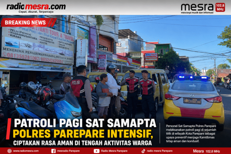 Patroli Pagi Sat Samapta Polres Parepare Intensif, Ciptakan Rasa Aman di Tengah Aktivitas Warga