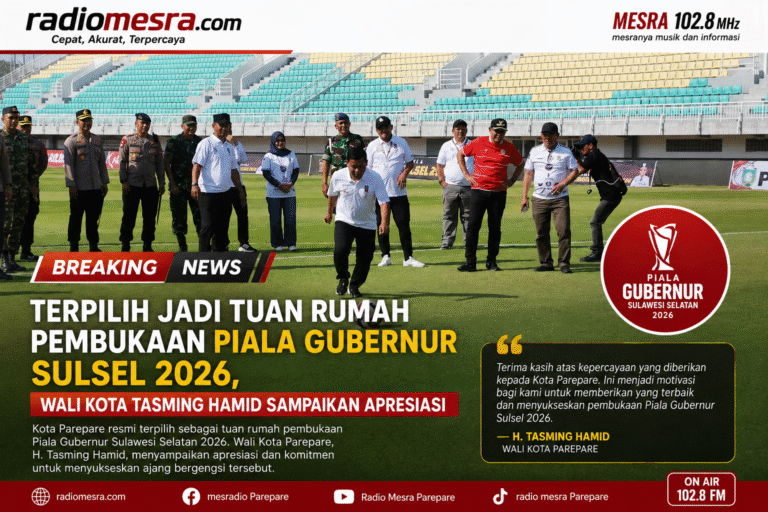 Terpilih Jadi Tuan Rumah Pembukaan Piala Gubernur Sulsel 2026, Wali Kota Tasming Hamid Sampaikan Apresiasi