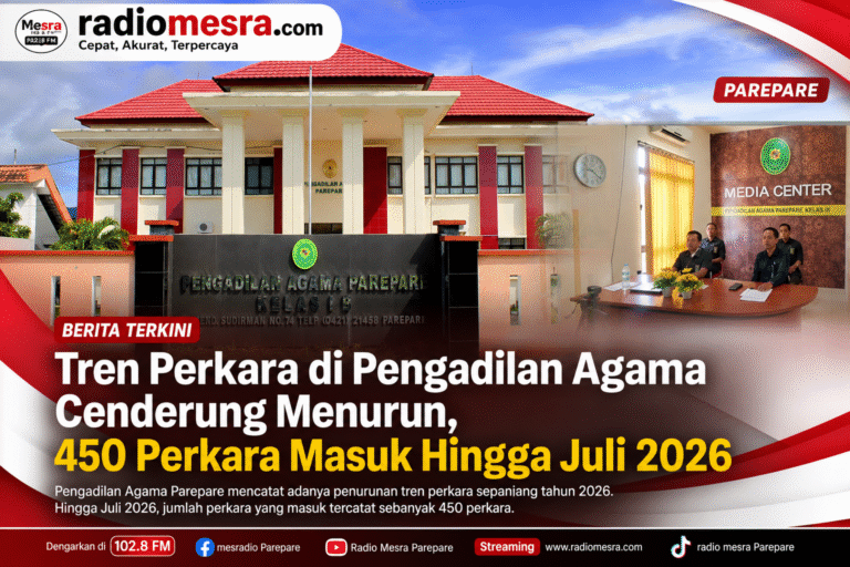 Tren Perkara di Pengadilan Agama Cenderung Menurun, 450 Perkara Masuk Hingga Juli 2026