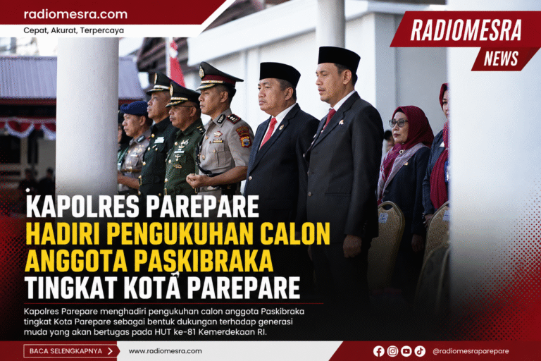 Kapolres Parepare Hadiri Pengukuhan Calon Anggota Paskibraka Tingkat Kota Parepare