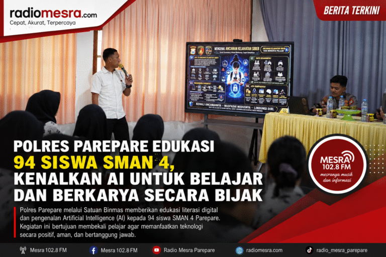 Polres Parepare Edukasi 94 Siswa SMAN 4, Kenalkan AI untuk Belajar dan Berkarya Secara Bijak