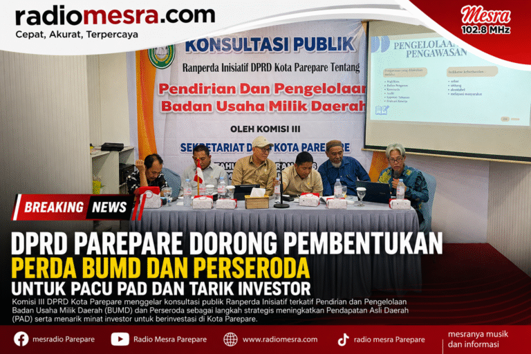 DPRD Parepare Dorong Pembentukan Perda BUMD dan Perseroda untuk Pacu PAD dan Tarik Investor