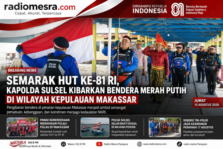 Semarak HUT ke-81 RI, Kapolda Sulsel Kibarkan Bendera Merah Putih di Wilayah Kepulauan Makassar