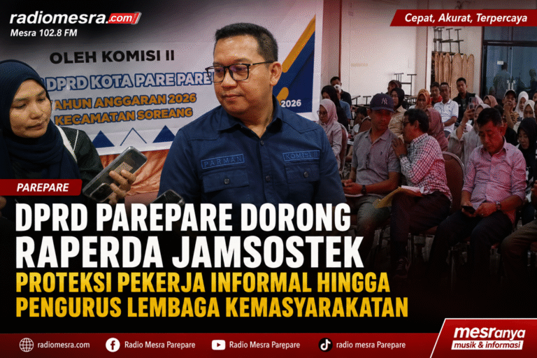 DPRD Parepare Dorong Raperda Jamsostek Proteksi Pekerja Informal Hingga Pengurus Lembaga Kemasyarakatan