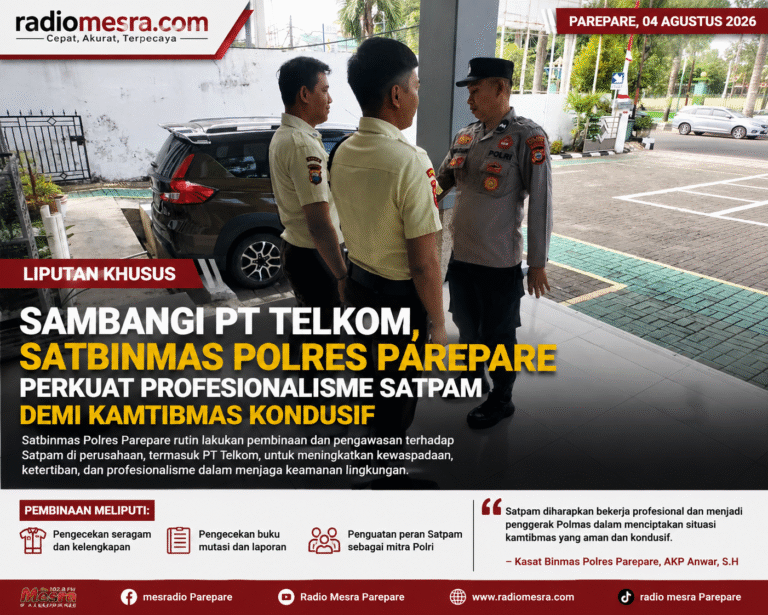 Sambangi PT Telkom, Satbinmas Polres Parepare Perkuat Profesionalisme Satpam Demi Kamtibmas Kondusif