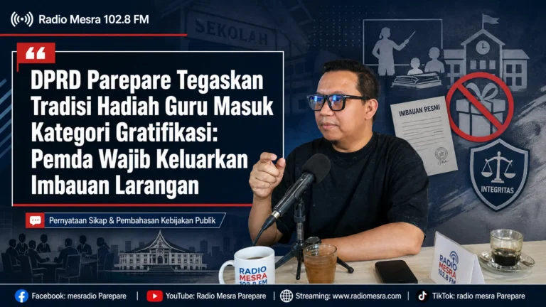 DPRD Parepare Tegaskan Tradisi Hadiah Guru Masuk Kategori Gratifikasi: Pemda Wajib Keluarkan Imbauan Larangan