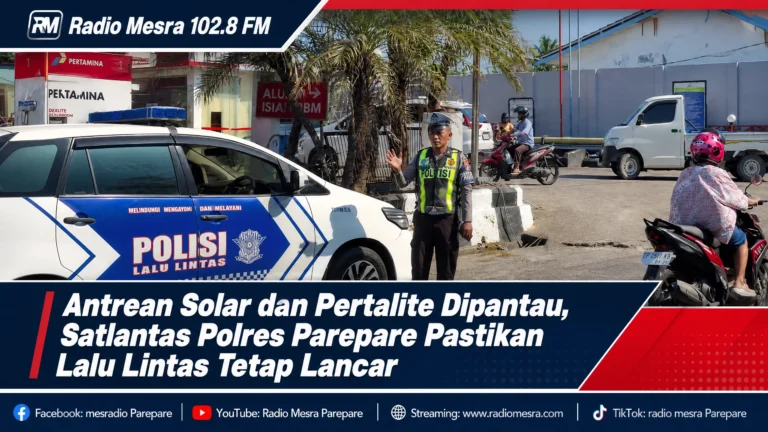 Sat Lantas Polres Parepare Laksanakan Pemantauan Arus Lalu Lintas Dan Antrian BBM