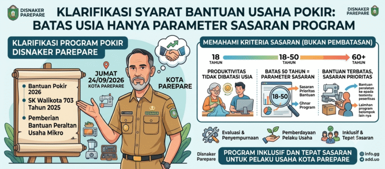Klarifikasi Syarat Bantuan Usaha Pokir, Disnaker Parepare: Batas Usia Hanya Parameter Sasaran Program