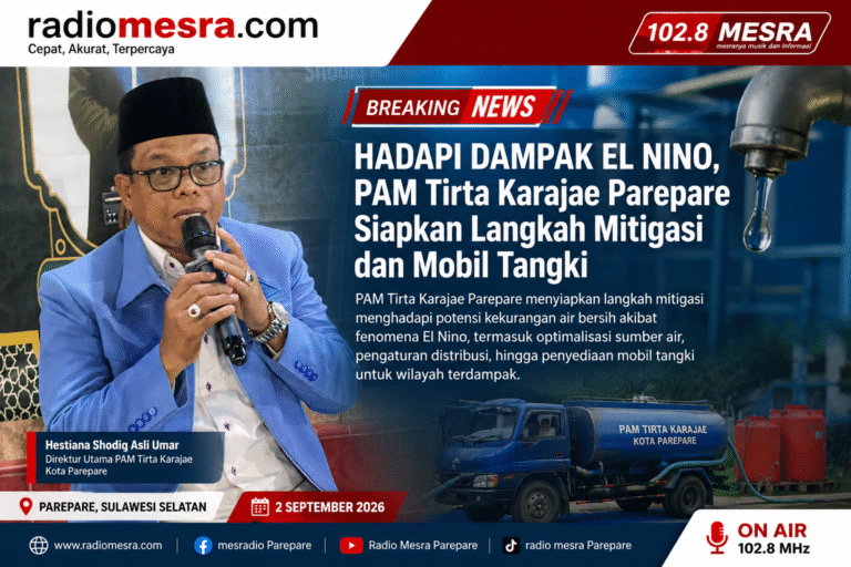 Hadapi Dampak El Nino, PAM Tirta Karajae Parepare Siapkan Langkah Mitigasi dan Mobil Tangki