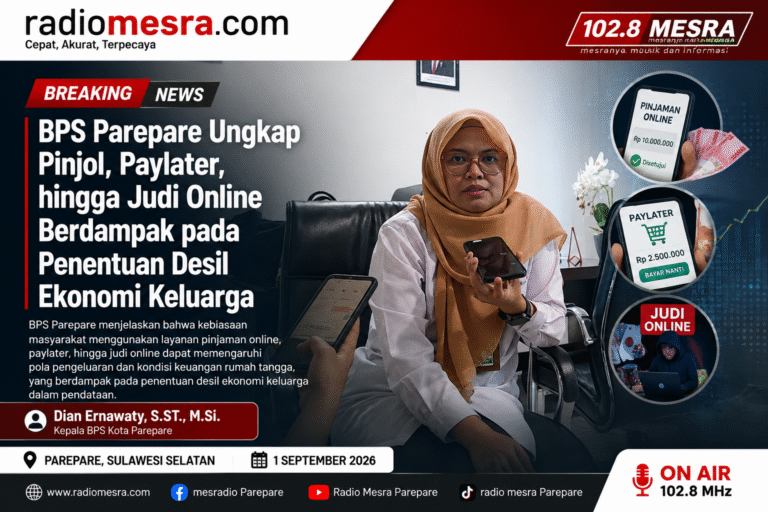 BPS Parepare Ungkap Pinjol, Paylater, hingga Judi Online Berdampak pada Penentuan Desil Ekonomi Keluarga